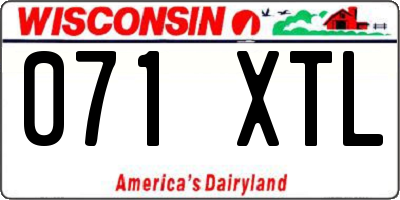 WI license plate 071XTL
