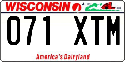 WI license plate 071XTM