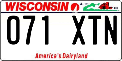 WI license plate 071XTN