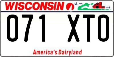 WI license plate 071XTO