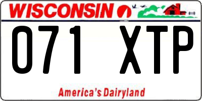 WI license plate 071XTP