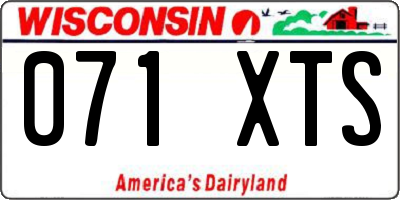 WI license plate 071XTS
