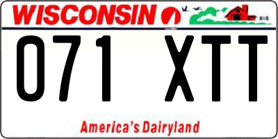 WI license plate 071XTT