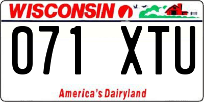 WI license plate 071XTU