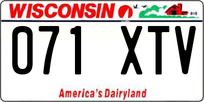 WI license plate 071XTV