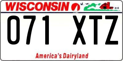 WI license plate 071XTZ