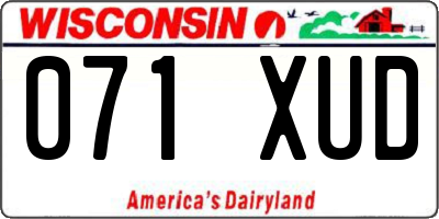 WI license plate 071XUD