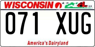 WI license plate 071XUG