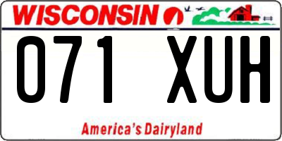 WI license plate 071XUH