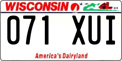 WI license plate 071XUI