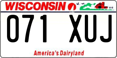 WI license plate 071XUJ