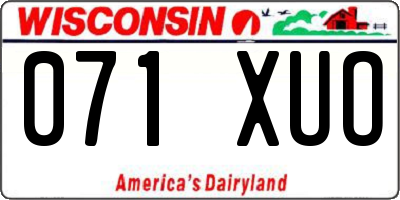 WI license plate 071XUO