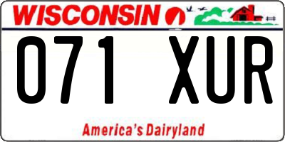 WI license plate 071XUR