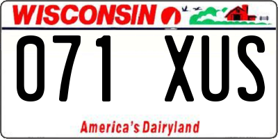 WI license plate 071XUS