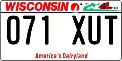 WI license plate 071XUT