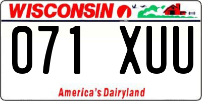 WI license plate 071XUU