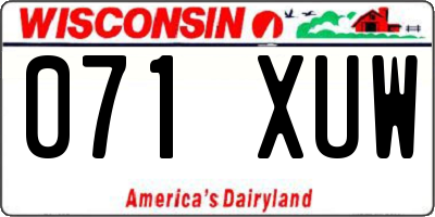 WI license plate 071XUW