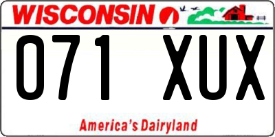 WI license plate 071XUX