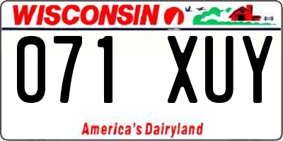 WI license plate 071XUY