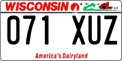 WI license plate 071XUZ