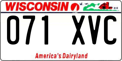 WI license plate 071XVC