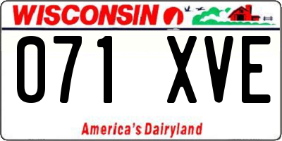 WI license plate 071XVE