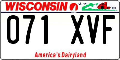 WI license plate 071XVF