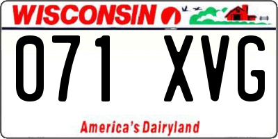 WI license plate 071XVG
