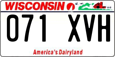 WI license plate 071XVH