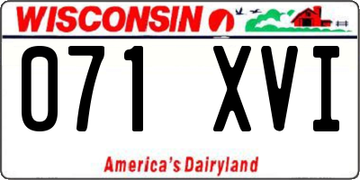 WI license plate 071XVI