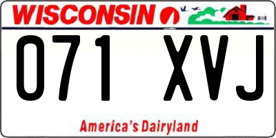 WI license plate 071XVJ