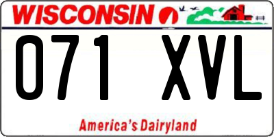 WI license plate 071XVL