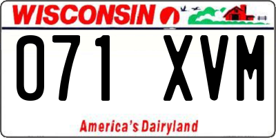 WI license plate 071XVM