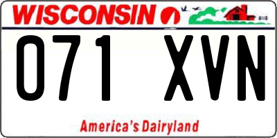 WI license plate 071XVN