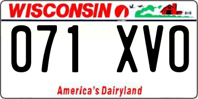 WI license plate 071XVO