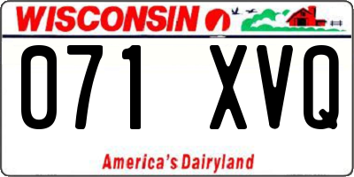 WI license plate 071XVQ