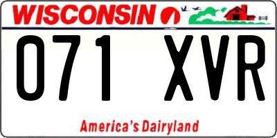 WI license plate 071XVR
