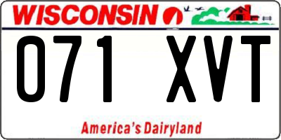 WI license plate 071XVT
