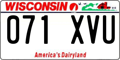 WI license plate 071XVU