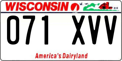 WI license plate 071XVV