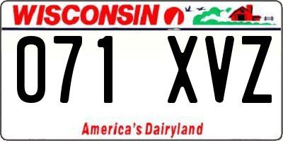 WI license plate 071XVZ