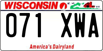 WI license plate 071XWA