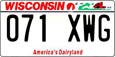 WI license plate 071XWG
