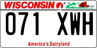 WI license plate 071XWH