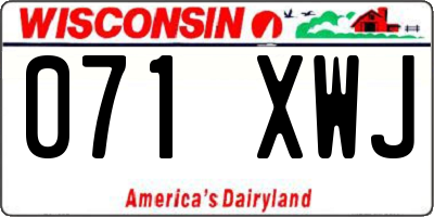 WI license plate 071XWJ