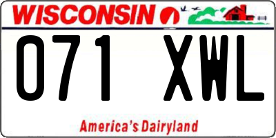 WI license plate 071XWL
