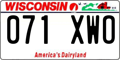 WI license plate 071XWO