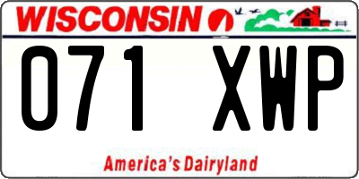 WI license plate 071XWP