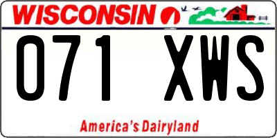 WI license plate 071XWS