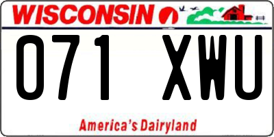 WI license plate 071XWU